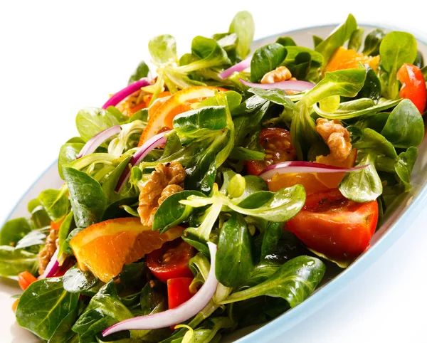 Salade Légumes Sur Fond Blanc — Photo