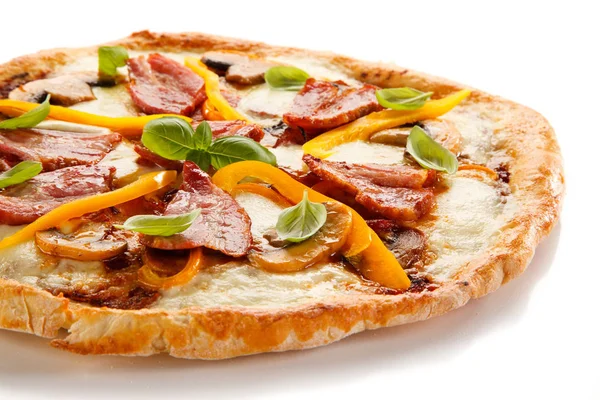 Pizza Vit Bakgrund — Stockfoto