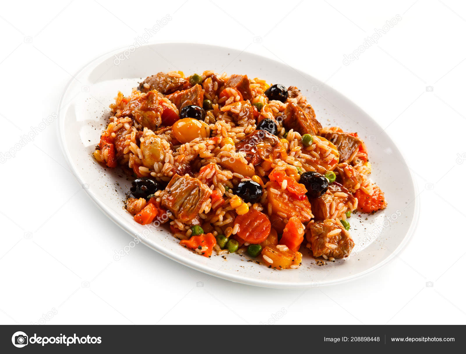 Risotto de carne y verduras