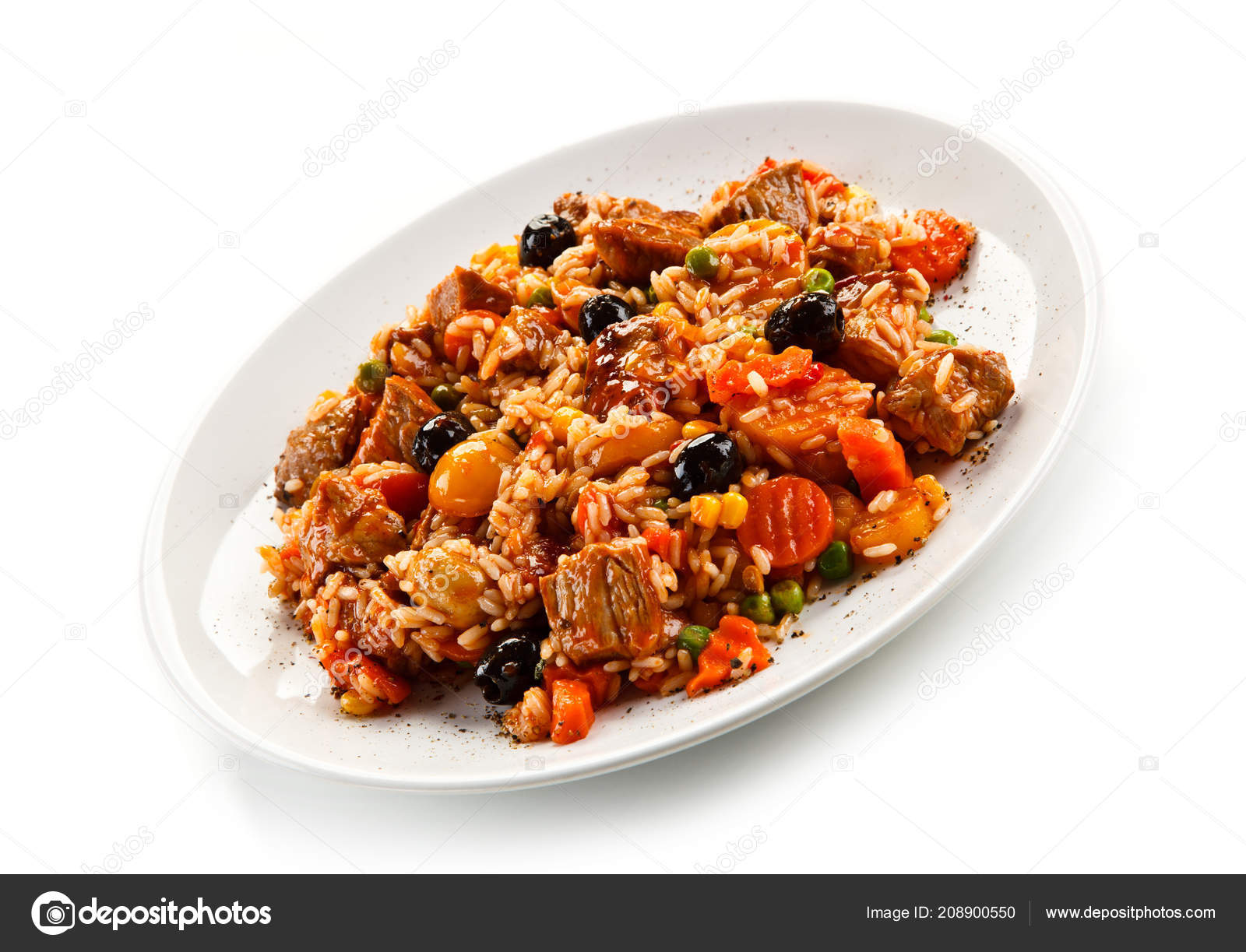Risotto de carne y verduras
