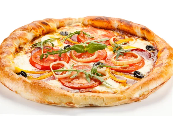 Pizza Peperoni Isoliert Auf Weißem Hintergrund — Stockfoto