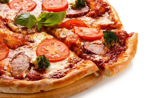 Leckere Pizza Hintergrund Nahaufnahme — Stockfoto