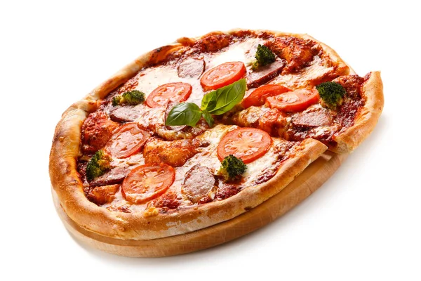 Leckere Pizza Hintergrund Nahaufnahme — Stockfoto