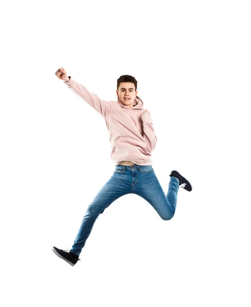 Teenager Springen Isoliert Auf Weißem Hintergrund — Stockfoto