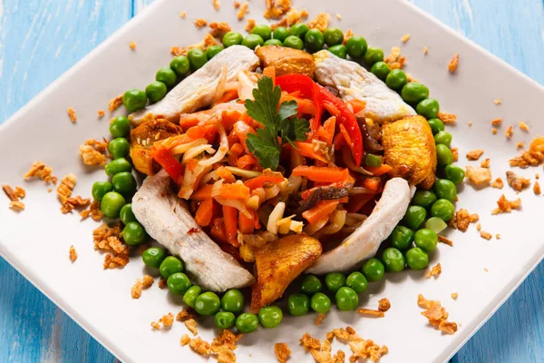 Nourriture Chinoise Poulet Aux Légumes — Photo