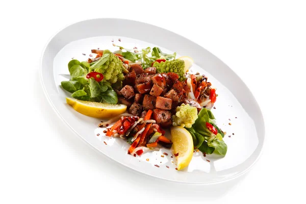 Salada Com Carne Legumes — Fotografia de Stock