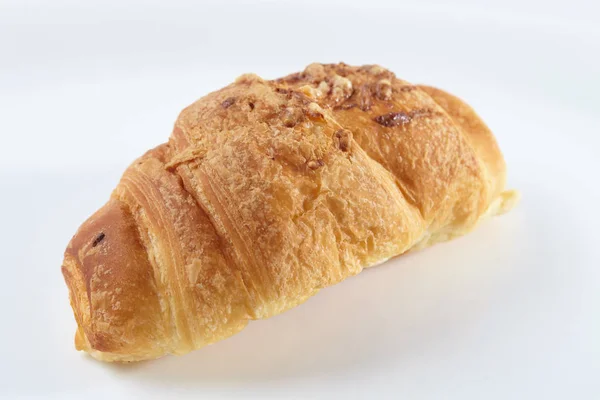 Croissant Geïsoleerd Een Witte Achtergrond Close — Stockfoto