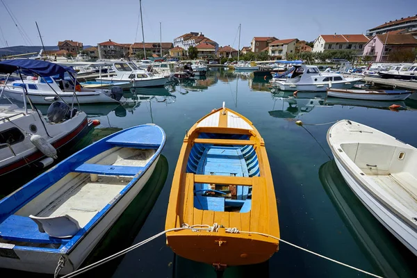 Marina Parkering Båtar Och Yachter Montenegro — Stockfoto