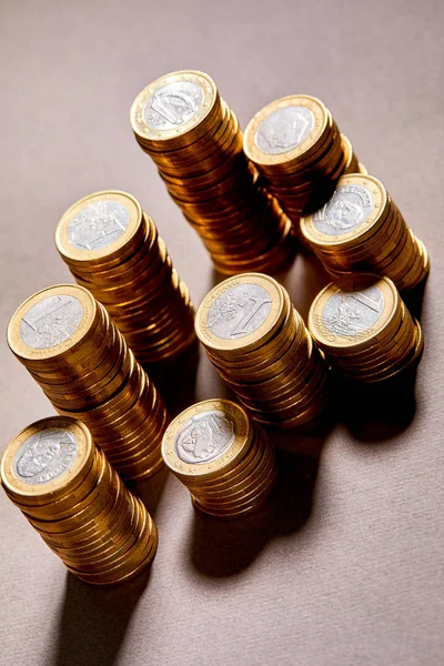 Stapel Von Goldmünzen Geldkonzept — Stockfoto
