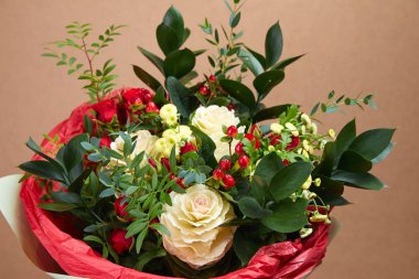 güzel taze çiçek buketi, Sevgililer günü kavramı