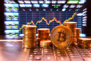 Altın bitcoins destesi