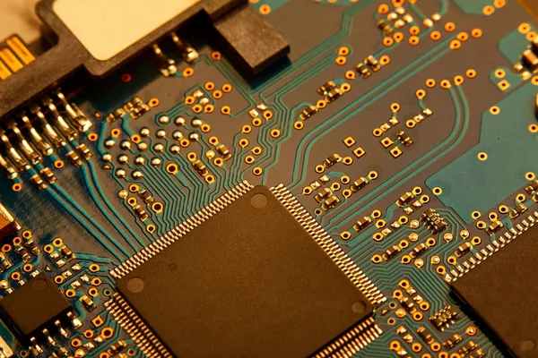 Weergave Van Elektronische Circuit Board Met Processor Van Moederbord Van — Stockfoto