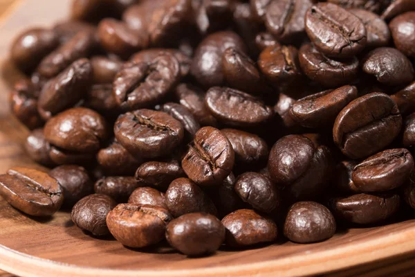 Coffee Beans Wooden Cutting Board Close — Stock Photo, Image