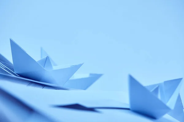 Papírové Origami Lodě Obchodní Koncept — Stock fotografie