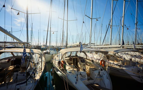 Yachten Parken Bei Sonnigem Wetter Hafen — Stockfoto