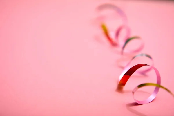 Holiday Ribbon Pink Background Close — Stock Photo, Image