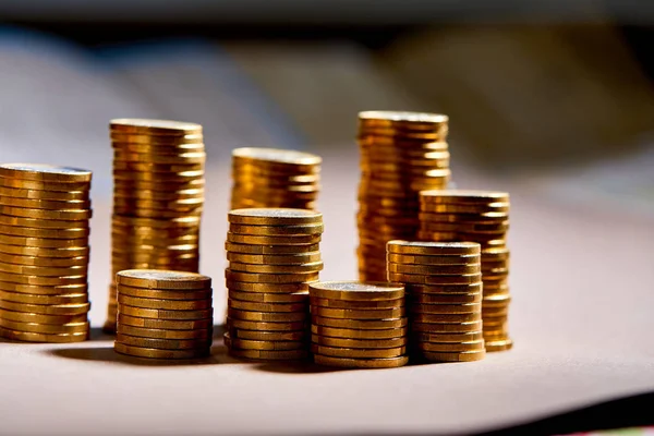 Стопки Золотих Монет Грошова Концепція — стокове фото