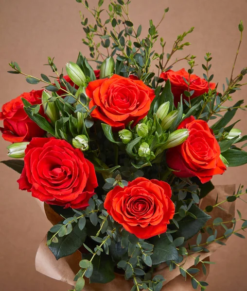 Schöner Frischer Blumenstrauß Valentinstag Konzept — Stockfoto
