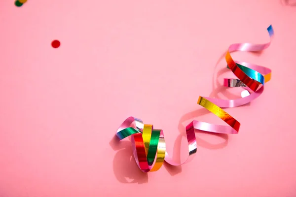 Holiday Ribbons Pink Background Close — Stock Photo, Image
