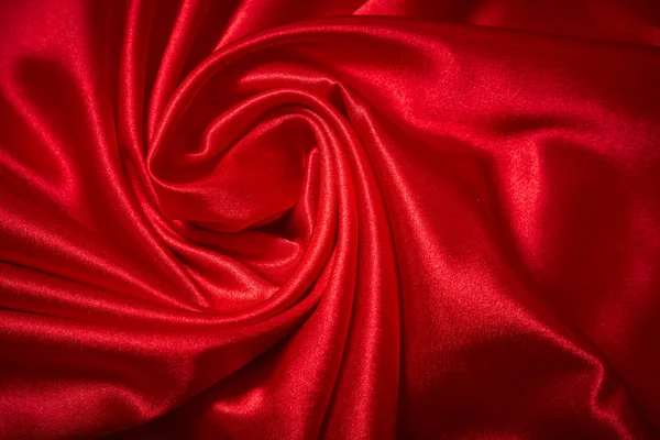 Luxusní Červené Saténové Hladké Tkaniny Pozadí Pro Pozvánka — Stock fotografie