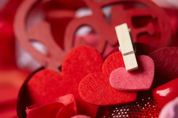 Belas Decorações Vermelhas Para Dia Dos Namorados — Fotografia de Stock