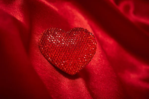 Krásné Červené Dekorativní Srdce Valentýna Detail — Stock fotografie