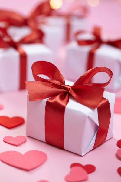Cadeaux Fête Pour Saint Valentin Gros Plan — Photo
