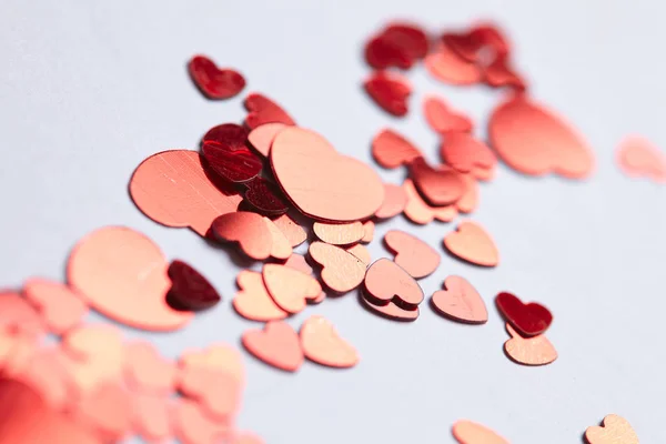 Bright Heart Confetti Background Valentine Day Concept — Stock Photo, Image