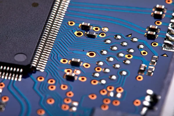 Close Van Elektronische Circuit Board Met Processor Van Moederbord Van — Stockfoto