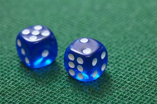 Close Colorful Dice Green Table — Stock Photo, Image