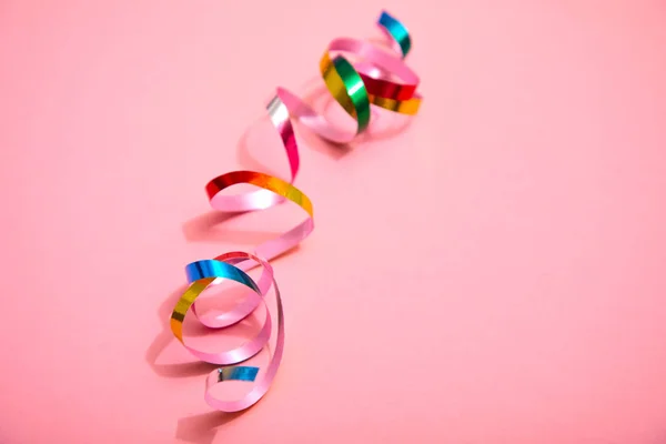 Holiday Ribbons Pink Background Close — Stock Photo, Image