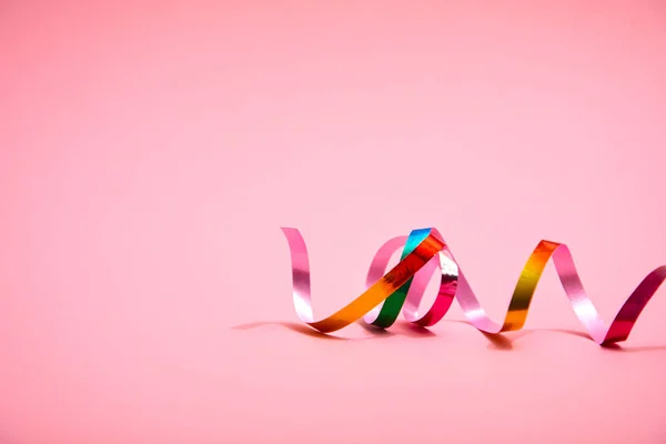 Holiday Ribbons Pink Background Close — Stock Photo, Image