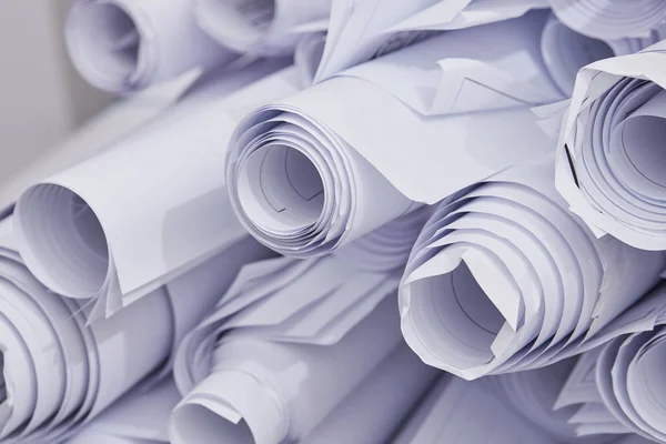 Rolls White Business Paper Close — Stock Photo, Image