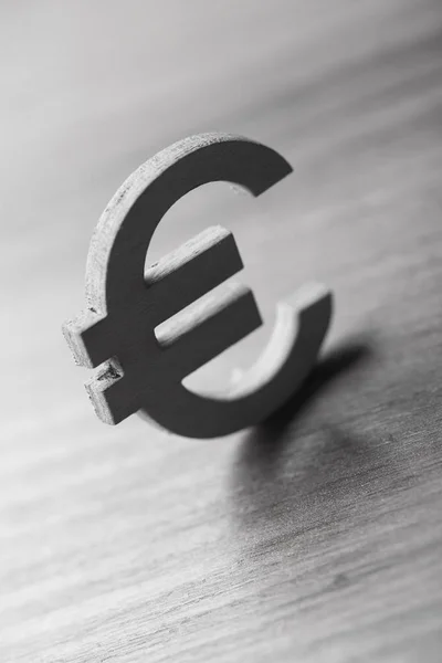 Symbol Peněz Eura Dřevěném Pozadí Zblízka — Stock fotografie