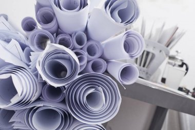 Beyaz rulo iş kağıt, yakın çekim