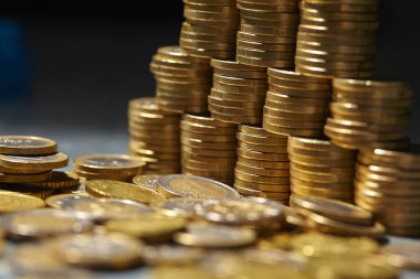 yığın altın euro sikke, yakın çekim