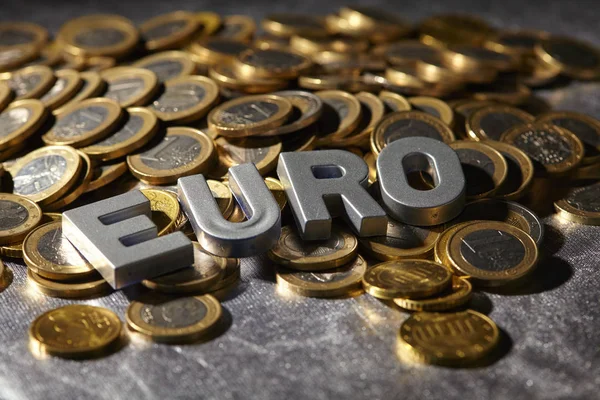 Golden euro coins — Stock Photo, Image