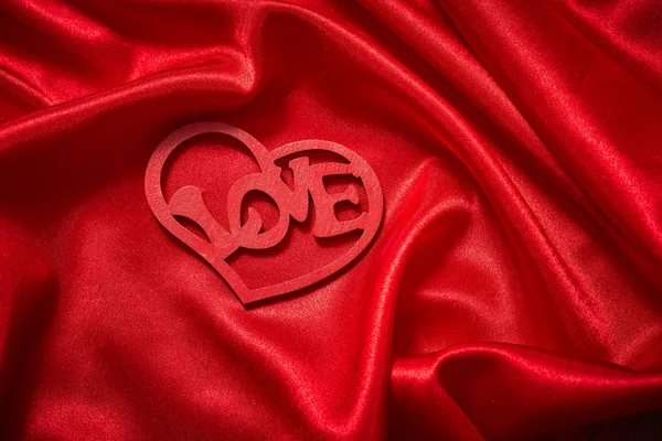 Красивое Красное Декоративное Сердце День Святого Валентина Крупным Планом — стоковое фото