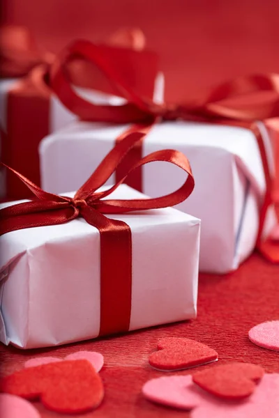 Presentes Festivos Dia Valentim Close — Fotografia de Stock