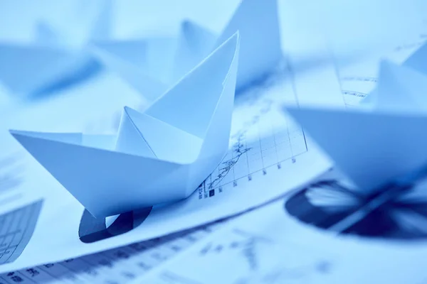 Barche Carta Documenti Concetto Business — Foto Stock