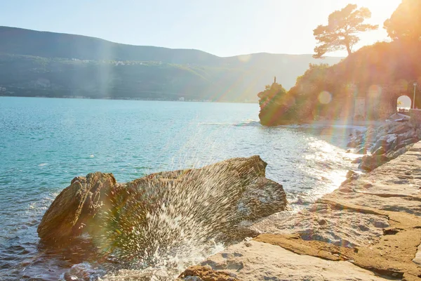 Splendida Vista Sul Bellissimo Mare Montenegro Durante Giornata Estiva — Foto Stock