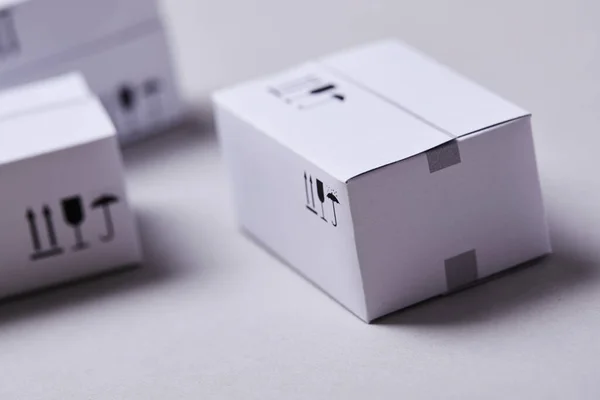 Delivery Packaging Boxes Close View — 스톡 사진