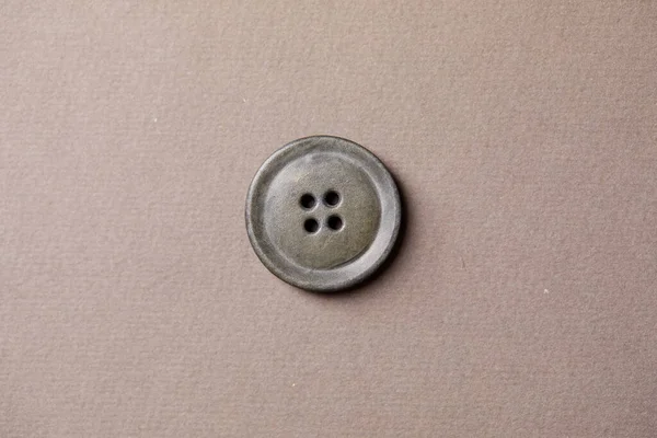 Antique Button Brown Background Close View — Stock Photo, Image