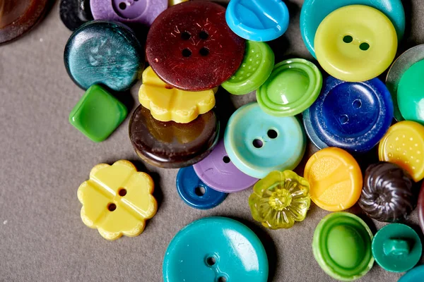 Çok Renkli Antika Düğmelerin Arkaplan Dokusu Yakın Görünüm — Stok fotoğraf