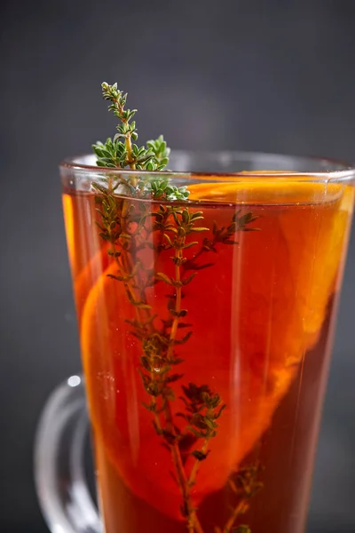 Boissons Hiver Aux Herbes Fruits Vue Rapprochée — Photo