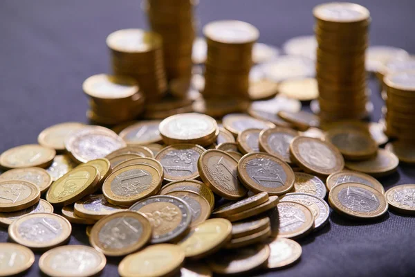 Euro Coins Stacked Each Other Money Concept — Stock Photo, Image