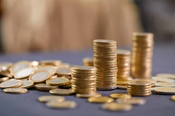 Euro Coins Stacked Each Other Money Concept — Stock Photo, Image