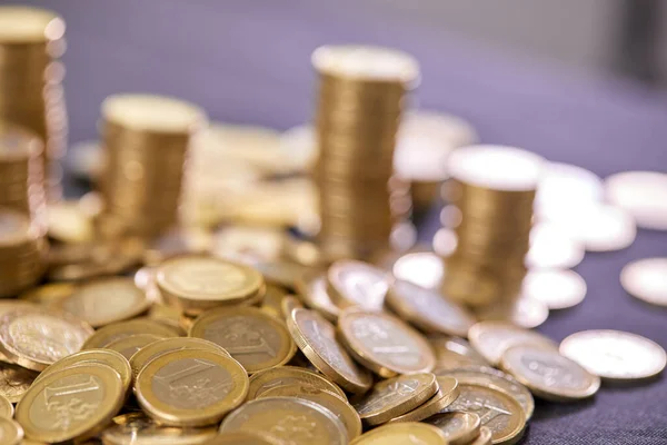 Euro Coins Stacked Each Other Money Concept — Stock Photo, Image