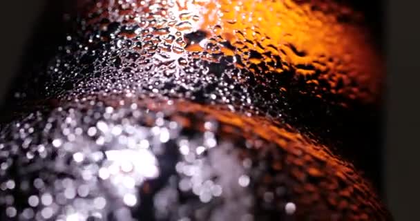 Glass of cola with ice cubes — Stock Video