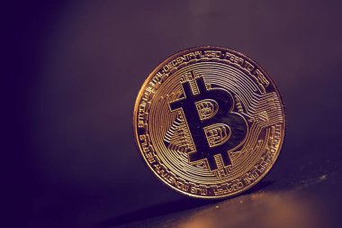 Avrupa sikkeleri ile altın bitcoin, kripto para birimi için kavramsal görüntü